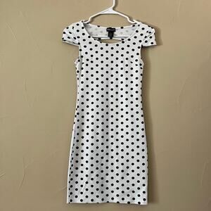Wet Seal Retro Y2K Black and White Polka Dot Bodycon Dress: Size Small